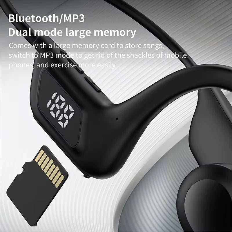 Wireless Earphone Bone Conduction Sport Swimming Bluetooth Compatible Headphone Hand-Free with Mic for Running X7 Earbuds