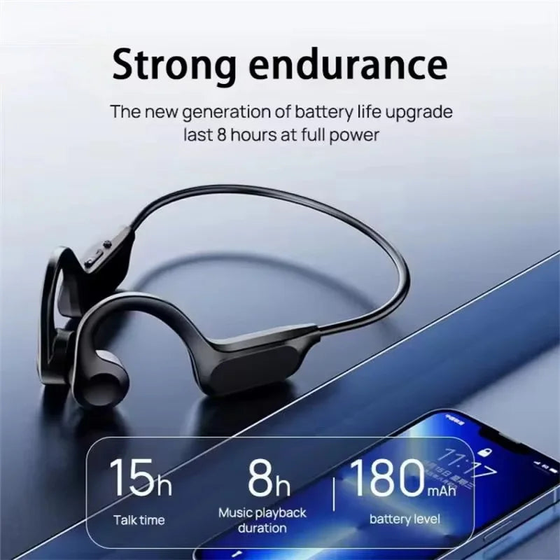Wireless Earphone Bone Conduction Sport Swimming Bluetooth Compatible Headphone Hand-Free with Mic for Running X7 Earbuds