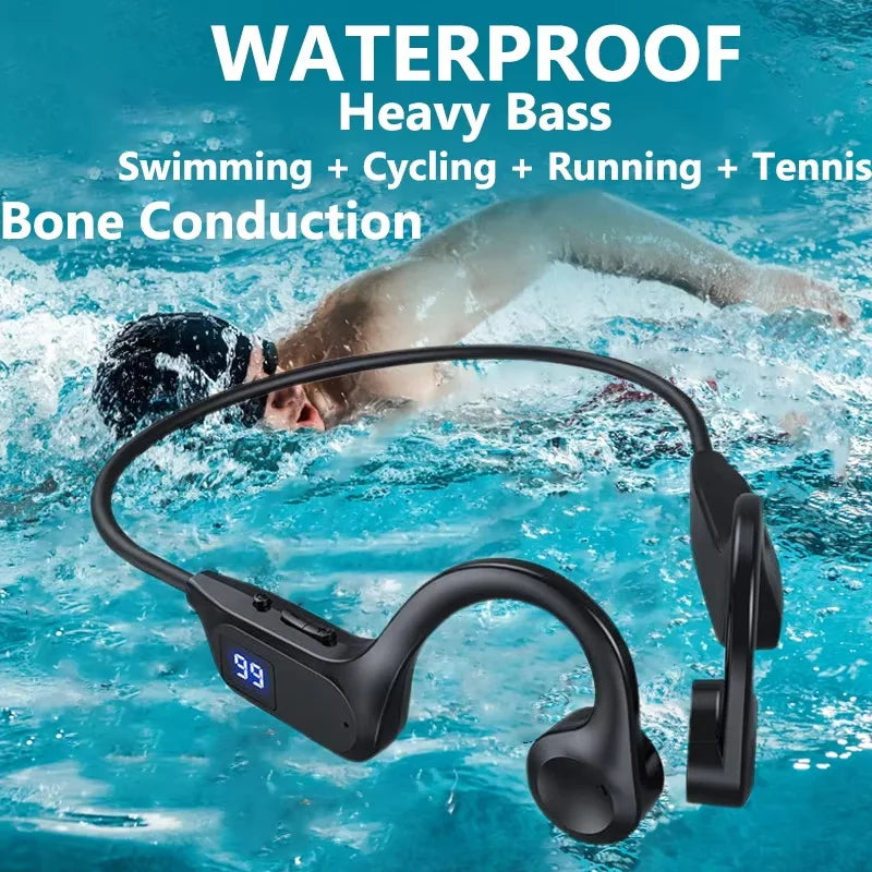 Wireless Earphone Bone Conduction Sport Swimming Bluetooth Compatible Headphone Hand-Free with Mic for Running X7 Earbuds