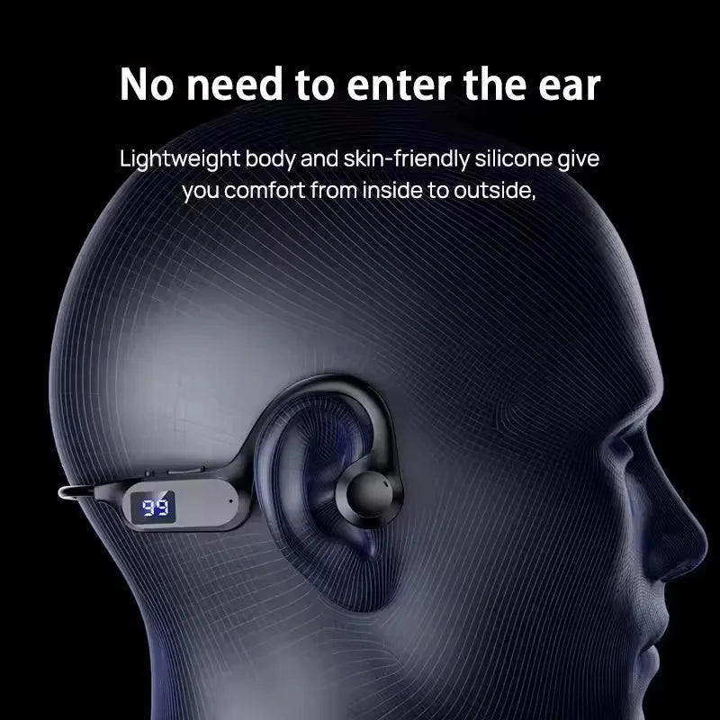 Wireless Earphone Bone Conduction Sport Swimming Bluetooth Compatible Headphone Hand-Free with Mic for Running X7 Earbuds